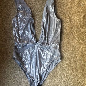 Victoria’s Secret silver v neck bodysuit